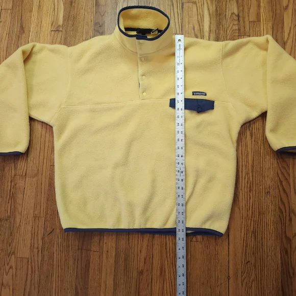 Patagonia Synchilla Vintage Mens Size L Yellow Snap Fleece - Picture 5 of 7